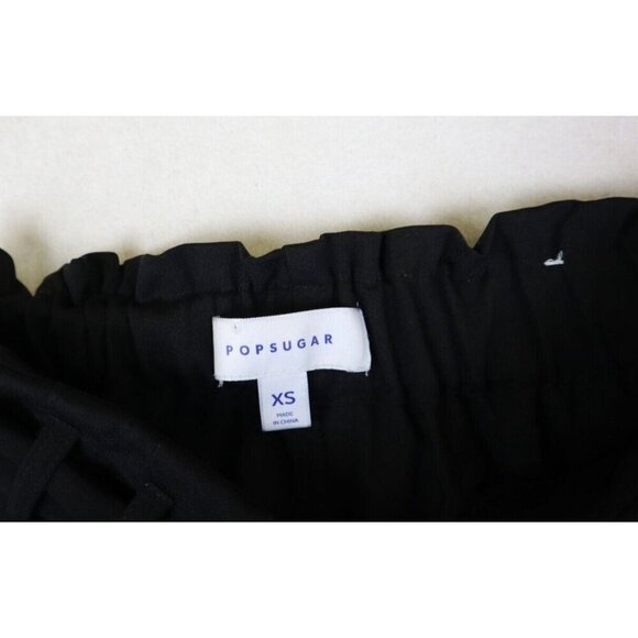 POPSUGAR - WOMEN'S BLACK WIDE LEG CROPPED PAPER BAG DRESS PANTS - SIZE XS - Picture 5 of 8